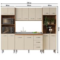 Cozinha Modulada Completa 4 Peças Mara Savana Off White Moblis - 2