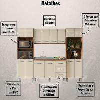 Cozinha Modulada Completa 4 Peças Mara Savana Off White Moblis - 3