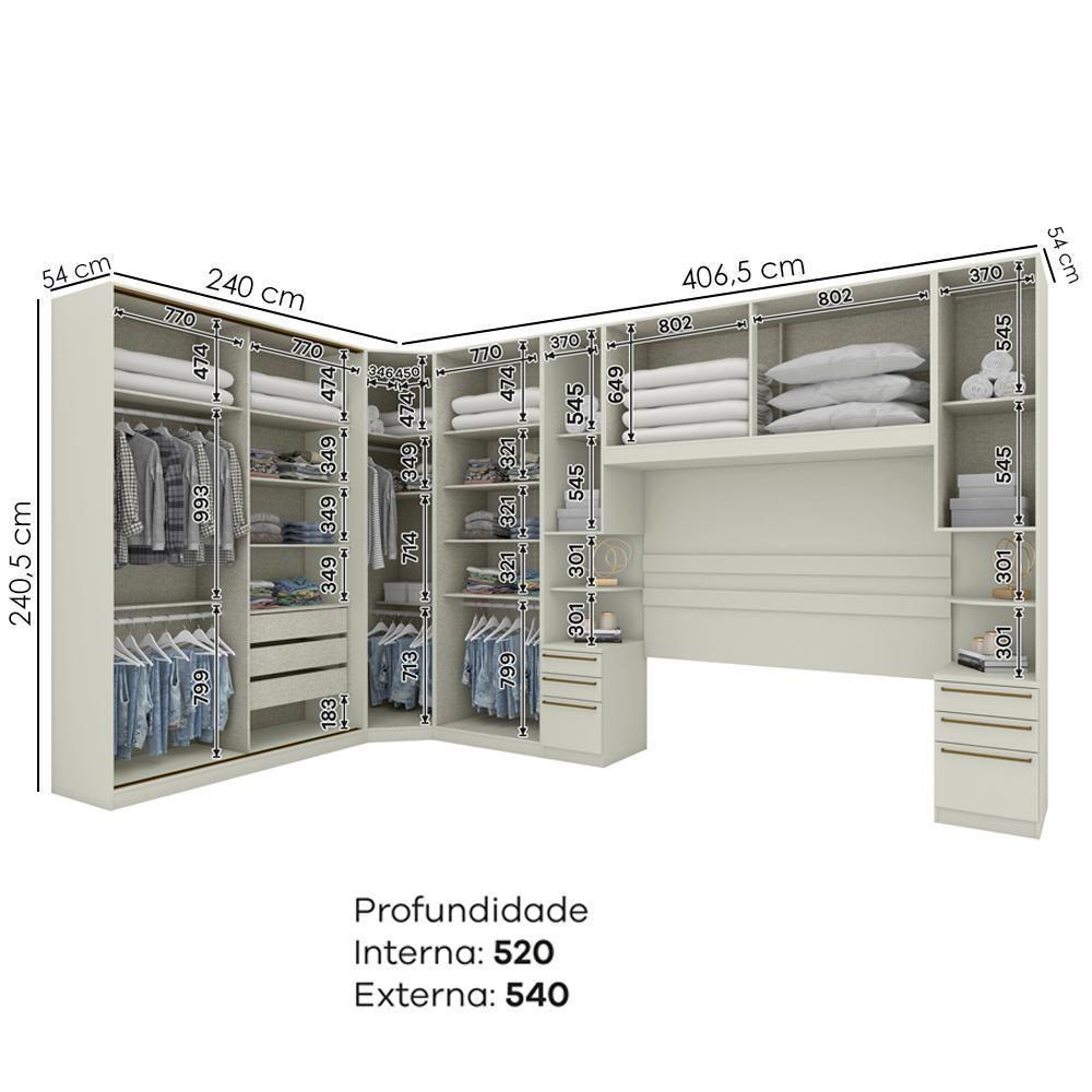 Quarto Casal Modulado Completo 6 Pecas Seletto Areia Henn Areia - 3