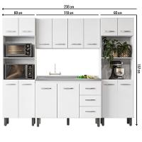 Cozinha Modulada Completa 4 Peças Mara Branco Moblis - 2