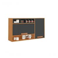 Armário Aéreo Napoles 120cm 2 Portas Adega - Itatiaia Cinamomo-grafite - 1