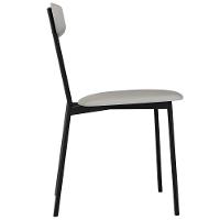 Kit 02 Cadeiras Estofada Para Sala De Jantar Liora Preto C01 Courino Off White - Lyam Decor