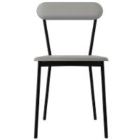 Kit 02 Cadeiras Estofada Para Sala De Jantar Liora Preto C01 Courino Off White - Lyam Decor - 7