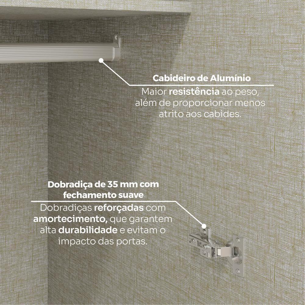 Canto Reto Modulado 1 Porta 241x80 Cm Seletto Areia Henn Areia - 4