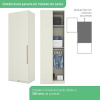 Canto Reto Modulado 1 Porta 241x80 Cm Seletto Areia Henn Areia - 6