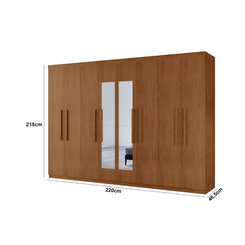 Guarda Roupa Casal Hera Premium Com Espelho 8 Portas Moderna Naturalle - 3
