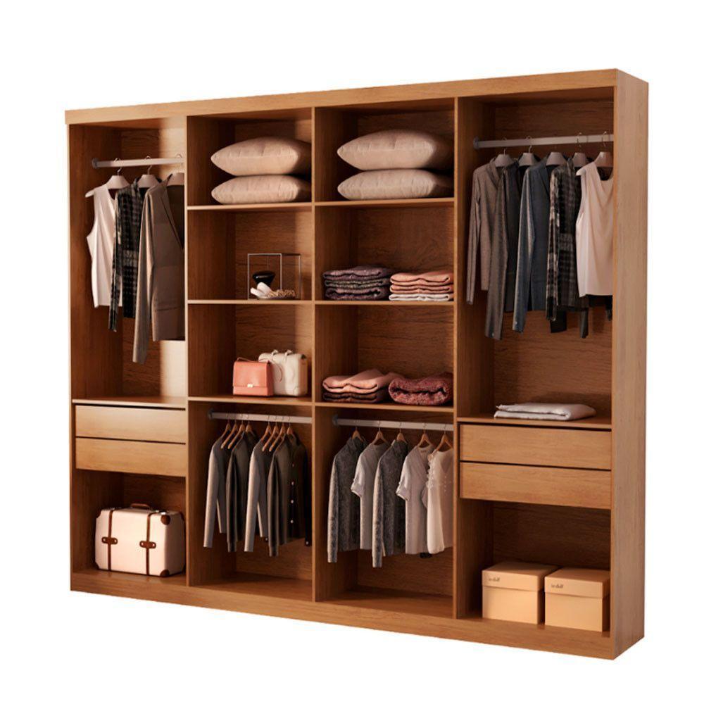 Guarda Roupa Casal Hera Premium Com Espelho 8 Portas Moderna Naturalle - 4
