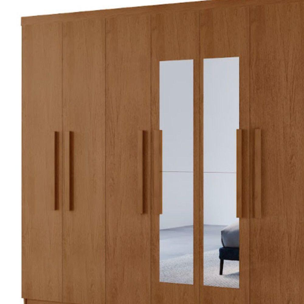 Guarda Roupa Casal Hera Premium Com Espelho 8 Portas Moderna Naturalle - 7