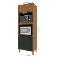 Torre Quente Toronto 70cm 2 Fornos Freijó-chumbo - Indékes Freijó-chumbo - 3