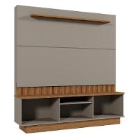 Estante Home Florianópolis 175cm Grigio Fosco-amêndoa Para Tv Até 70? - Mobler Grigio Fosco-amêndoa