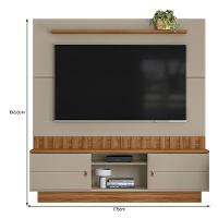 Estante Home Florianópolis 175cm Grigio Fosco-amêndoa Para Tv Até 70? - Mobler Grigio Fosco-amêndoa - 5