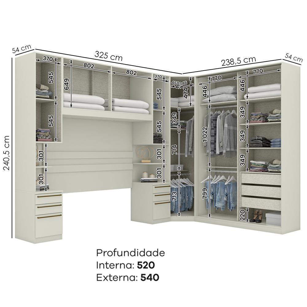 Quarto Casal Modulado 5 Pecas Seletto Areia Henn Areia - 3