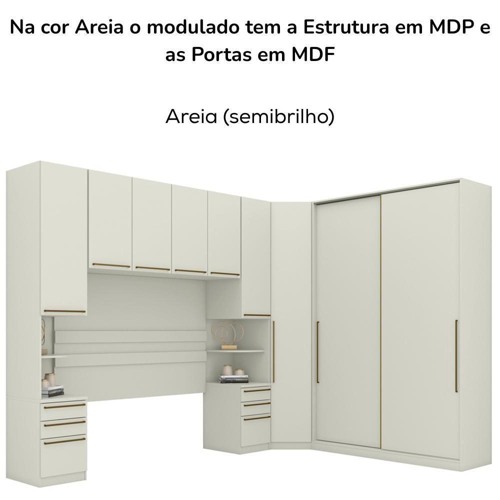 Quarto Casal Modulado 5 Pecas Seletto Areia Henn Areia - 7
