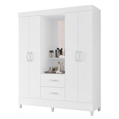 Guarda Roupa Capelinha Mobi 4 Portas Branco Fosco- Móveis Albatroz Branco Fosco
