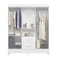 Guarda Roupa Capelinha Mobi 4 Portas Flex Branco Fosco- Móveis Albatroz Branco Fosco - 3