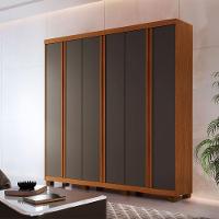 Guarda Roupa Casal Boston 6 Portas Com Pés Moderna Imbuia Com Grafite - 1