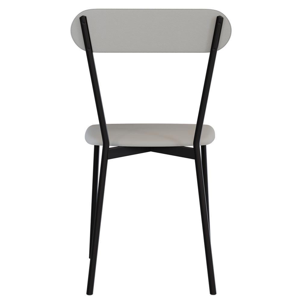 Kit 06 Cadeiras Estofada Para Sala De Jantar Liora Preto C01 Courino Off White - Lyam Decor - 9