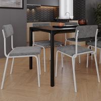 Kit 06 Cadeiras Estofada Para Sala De Jantar Sense Branco C01 Linho Prata - Lyam Decor - 2