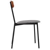 Kit 02 Cadeiras Estofada Para Sala De Jantar Liora Preto C01 Linho Prata Courino Caramelo - Lyam Decor - 8