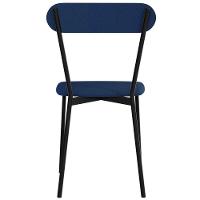 Kit 02 Cadeiras Estofada Para Sala De Jantar Liora Preto C01 Linho Azul - Lyam Decor - 9