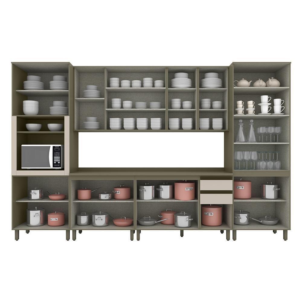 Cozinha Completa Connect 6 Peças Duna-cristal Com Torre Quente 1 Forno E Cristaleira - Móveis Henn Duna-cristal - 3