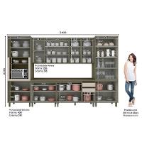 Cozinha Completa Connect 6 Peças Duna-cristal Com Torre Quente 1 Forno E Cristaleira - Móveis Henn Duna-cristal - 4
