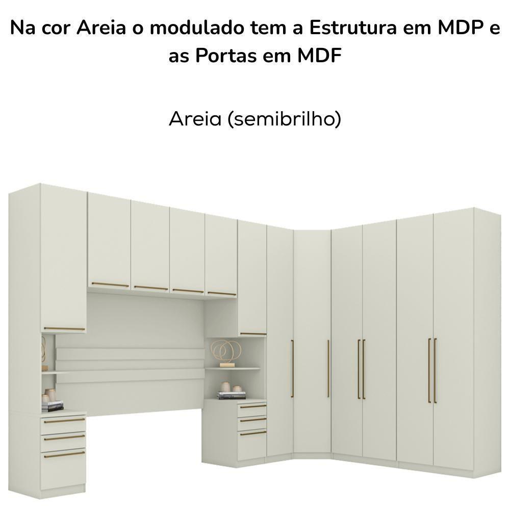 Quarto Casal Modulado Completo 7 Pecas Seletto Areia Henn Areia - 7