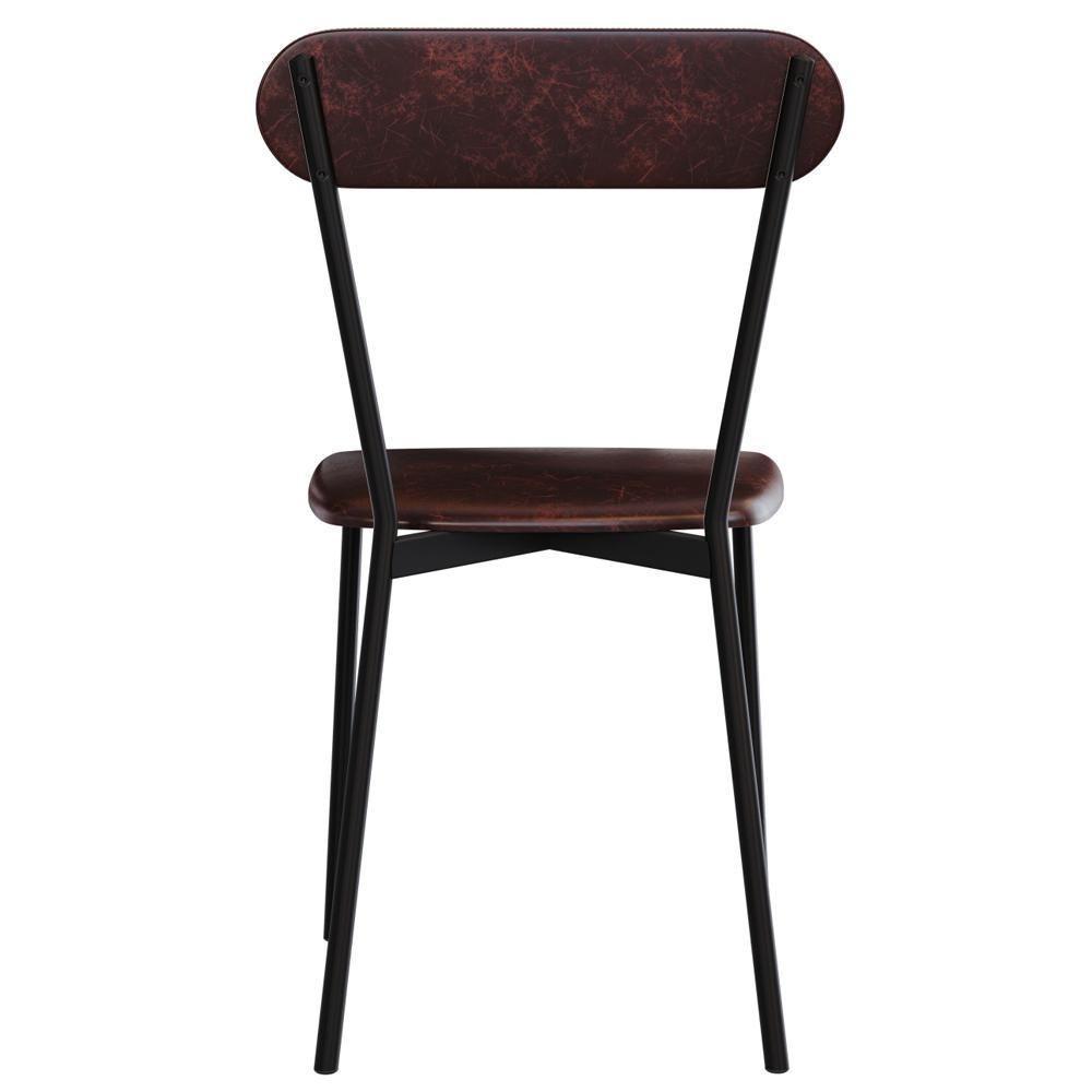 Kit 06 Cadeiras Estofada Para Sala De Jantar Liora Preto C01 Courino Café - Lyam Decor - 9