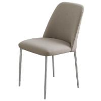 Conjunto 2 Cadeiras Londres Linho Bege Metal Champanhe