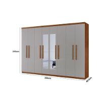 Guarda Roupa Casal Hera Premium Com Espelho 8 Portas Moderna Naturalle/off White - 3