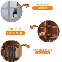 Guarda Roupa Casal Hera Premium Com Espelho 8 Portas Moderna Naturalle/off White - 6