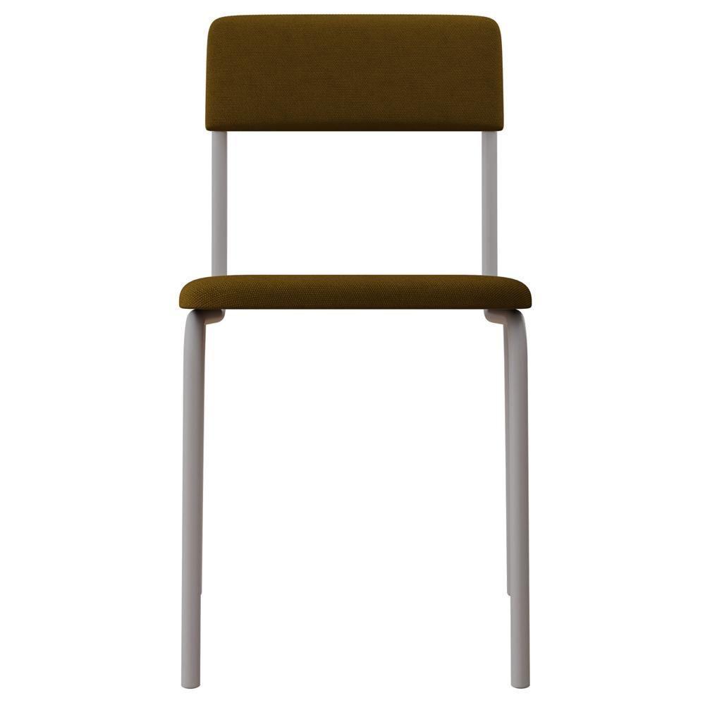 Kit 06 Cadeiras Estofada Para Sala De Jantar Sense Branco C01 Linho Mostarda - Lyam Decor - 3