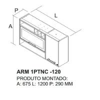 Armário Aéreo 2 Portas 120cm Vidro Reflecta Nicho Adega Nápoles - Itatiaia Cinamomo-off White - 2