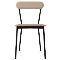 Kit 03 Cadeiras Estofada Para Sala De Jantar Liora Preto C01 Linho Areia - Lyam Decor - 3