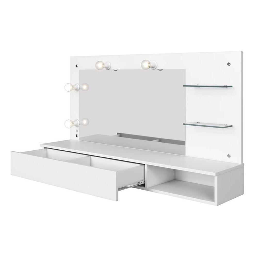 Penteadeira Camarim Suspensa Lumiere Branco Fosco - Mobler Branco Fosco - 3