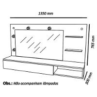 Penteadeira Camarim Suspensa Lumiere Branco Fosco - Mobler Branco Fosco - 4