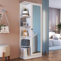 Armário Multiuso Sapateira Camile 1 Porta Branco Com Espelho - Indékes Branco - 2