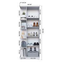 Armário Multiuso Sapateira Camile 1 Porta Branco Com Espelho - Indékes Branco - 5