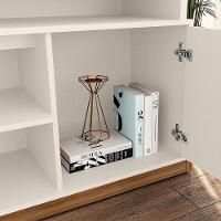 Rack Bancada Montana 188cm Pérola Metalizado-cinamomo Mel Para Tv Até 75? - Mobler Pérola Metalizado-cinamomo Mel - 3