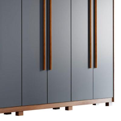 Guarda Roupa Casal Heros 6 Portas 2 Gavetas Imbuia com Grafite MDF