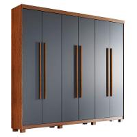 Guarda Roupa Casal Heros 6 Portas Com Pés Moderna Imbuia Com Grafite - 2