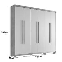 Guarda Roupa Casal Heros 6 Portas Com Pés Moderna Imbuia Com Grafite