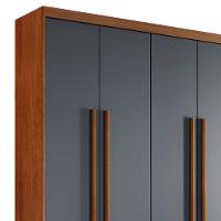 Guarda Roupa Casal Heros 6 Portas Com Pés Moderna Imbuia Com Grafite - 7