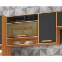 Armário Aéreo 2 Portas 120cm Vidro Reflecta Nicho Adega Nápoles - Itatiaia Cinamomo-grafite - 4