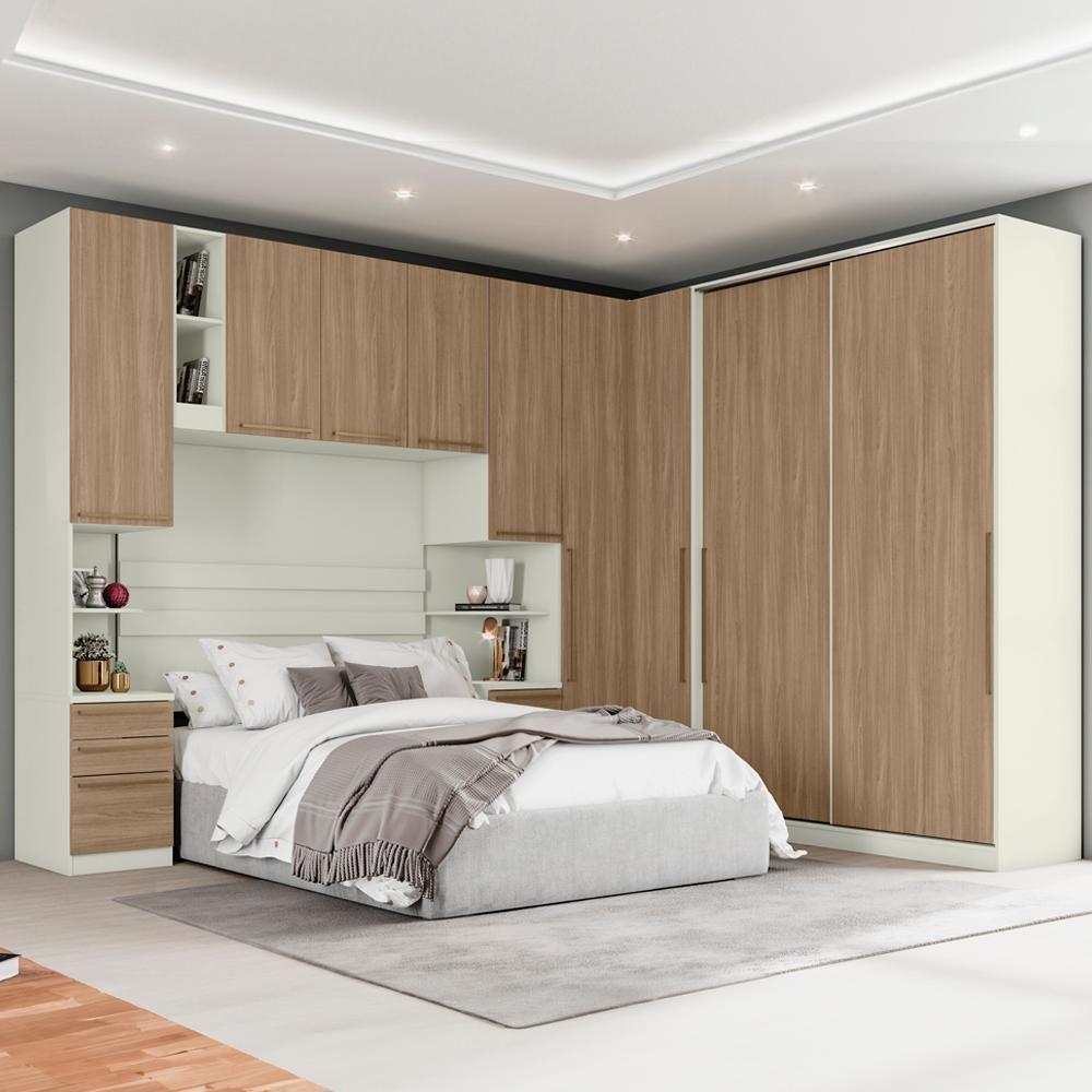 Quarto Casal Modulado 6 Pecas Seletto Areia Jequitiba Henn Areia Jequitiba - 2