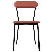 Kit 06 Cadeiras Estofada Para Sala De Jantar Liora Preto C01 Courino Terra Rosê - Lyam Decor - 3