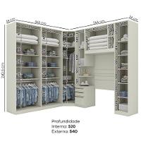 Quarto Solteiro Modulado 9 Portas 241x365 Cm Seletto Areia Henn Areia - 3