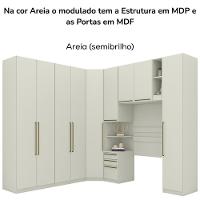 Quarto Solteiro Modulado 9 Portas 241x365 Cm Seletto Areia Henn Areia - 8