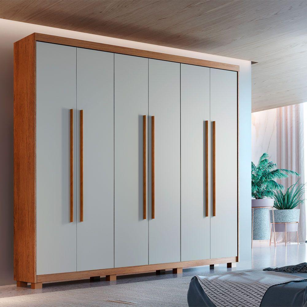 Guarda Roupa Casal Heros 6 Portas Com Pés Moderna Imbuia/off White - 1