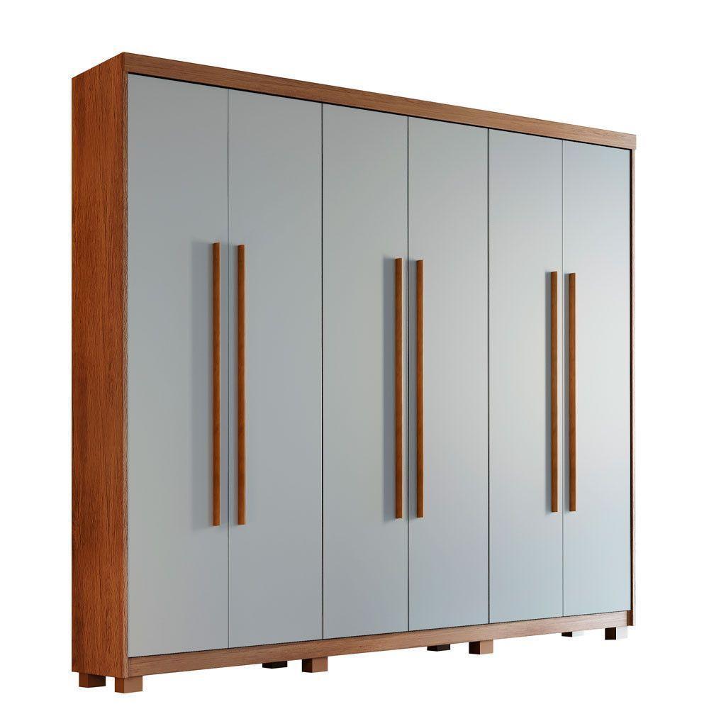 Guarda Roupa Casal Heros 6 Portas Com Pés Moderna Imbuia/off White - 2